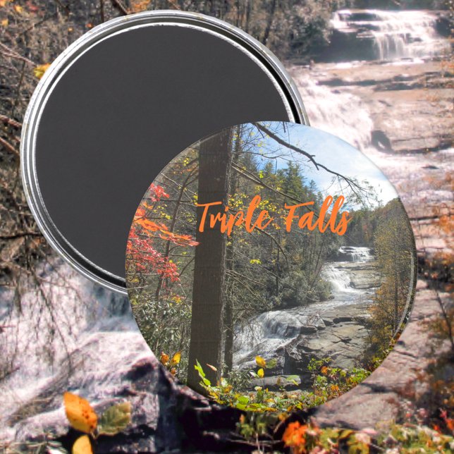 Imã Triple Falls North Carolina Waterfall Fotografia (Criador carregado)