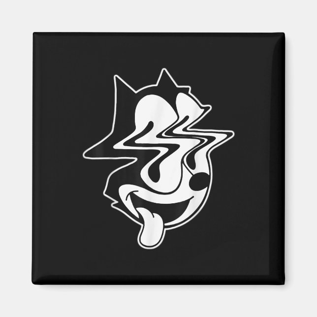 Imã Trippy Felix Cat Blackwork (Frente)
