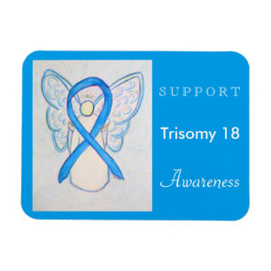 Ímã Trisomy 18 Awarness Ribbon Angel Magnet