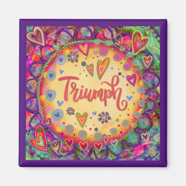 Imã Triumph Heart Bonito Diversão Purple Inspirivity (Frente)