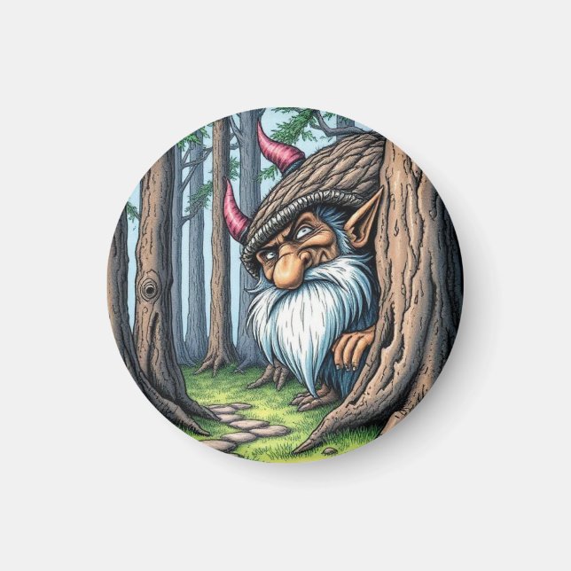 Imã Troll Norueguês Fofocador, Ímã (Frente)