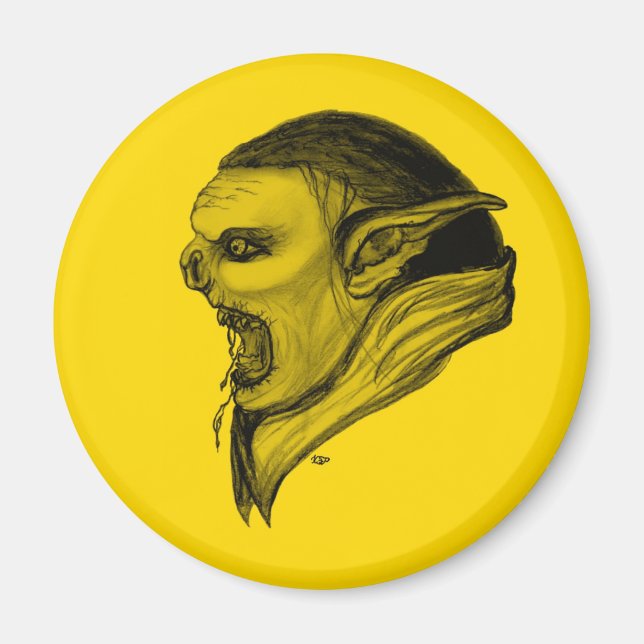 Imã Troll schwarz gelb design (Frente)