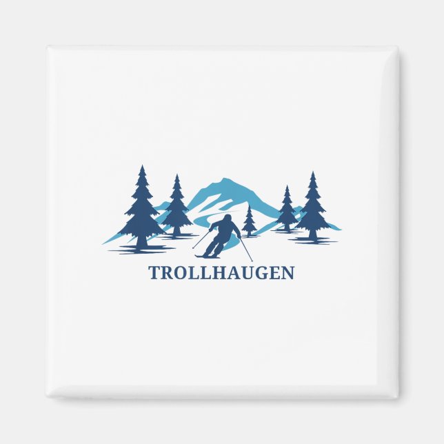 Imã Trollhaugen Wisconsin Ski Resort Skiier _1 (Frente)