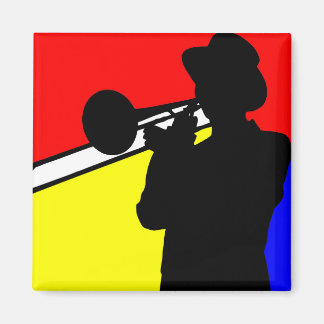 Imã Trombone de silhueta, arte ao estilo mondriano