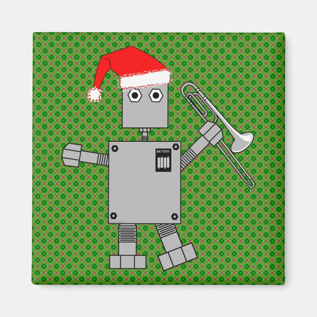 Imã Trombone Santa Hat Robot (Frente)