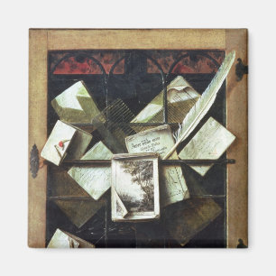 Imã Trompe - l ' oeil com letras e cadernos, 1665