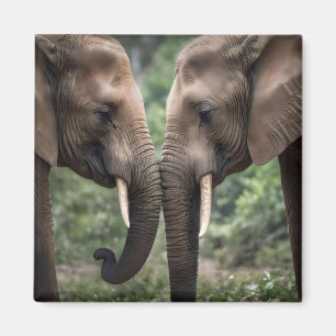 Imã "Tronco para Tronco: Um Gentil Embrace Elefante"