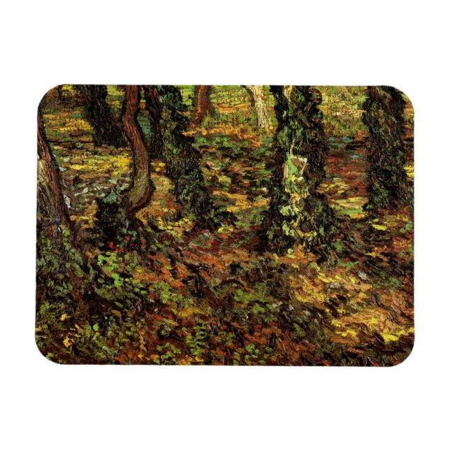 Ímã Troncos de árvores com Ivy por Vincent van Gogh (Horizontal)