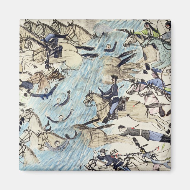 Imã Tropas a atravessar o rio (tinta em Papanicolau) (Frente)