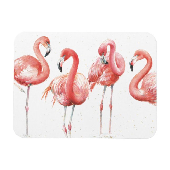 Ímã Tropical | Família de Flamingos (Horizontal)