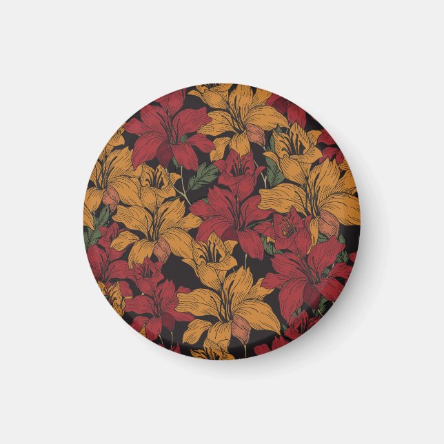 Imã Tropical Floral, Belo Padrão Invisível. (Frente)