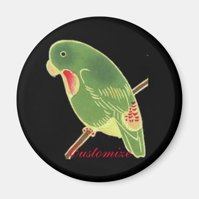 Imã Tropical Green Parakeet Thunder_Cove (Frente)