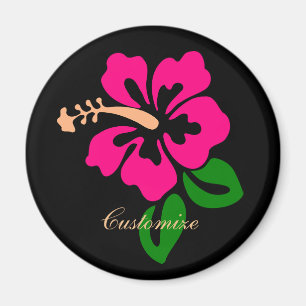 Imã Tropical Rosa Hibiscus Flower Thunder_Cove