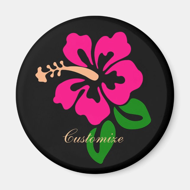 Imã Tropical Rosa Hibiscus Flower Thunder_Cove (Frente)