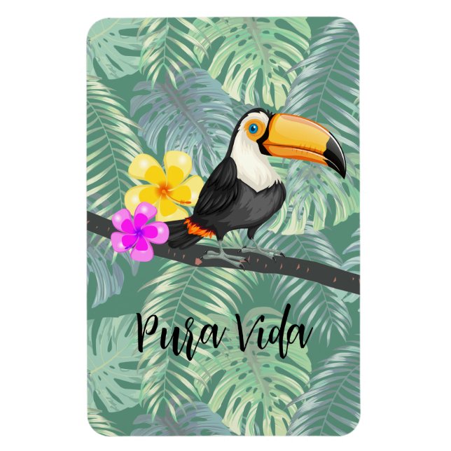 Ímã Tropical Toucan Pura Vida Design (Vertical)