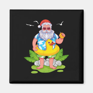 Imã Tropical Verão Divertido Papai Noel Havaiano Natal