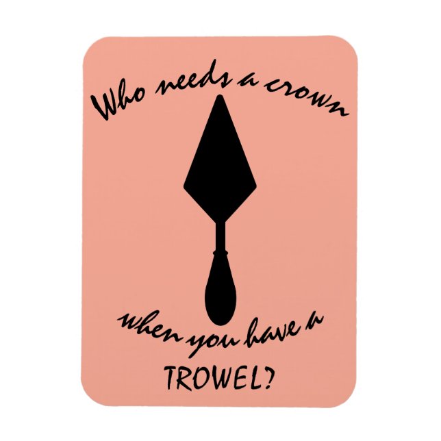Ímã Trowel do Arqueólogo Negro e Rosa Personalizado bo (Vertical)