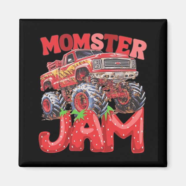 Imã Truck Jam Mamãe Momster Boy Mamãe Birthday Mães Da (Frente)