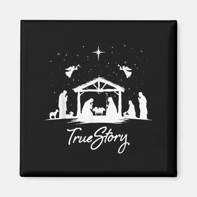 Imã True Story Christmas Nativity Jesus Christian Men  (Frente)