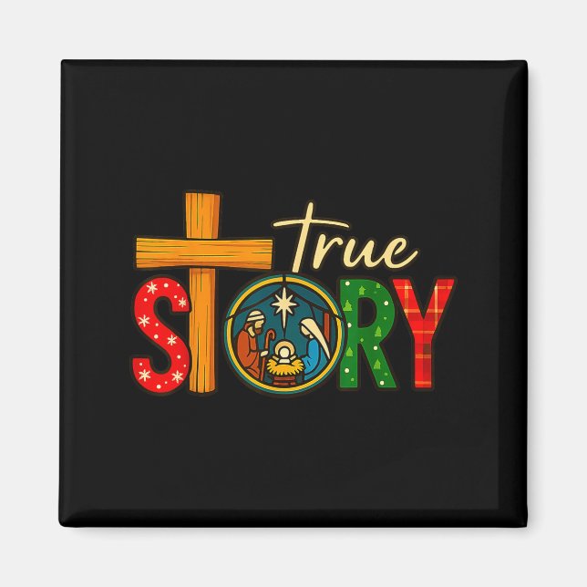 Imã True Story Of Jesus Birth Christmas Nativity Chris (Frente)