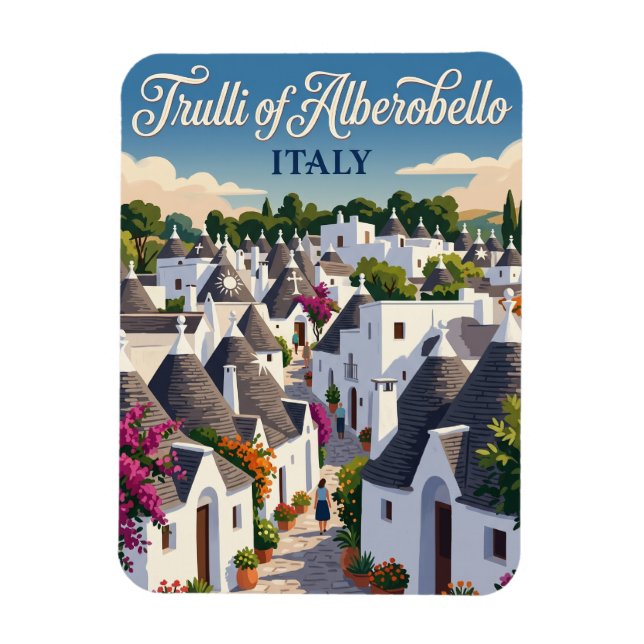 Ímã Trulli de Alberobello Itália (Vertical)