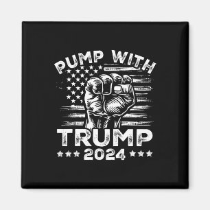 Imã Trump 2024 Bandeira Americana Bomba Com Punho De D