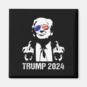 Imã Trump 2024 Eleição Bandeira Americana Óculos de So