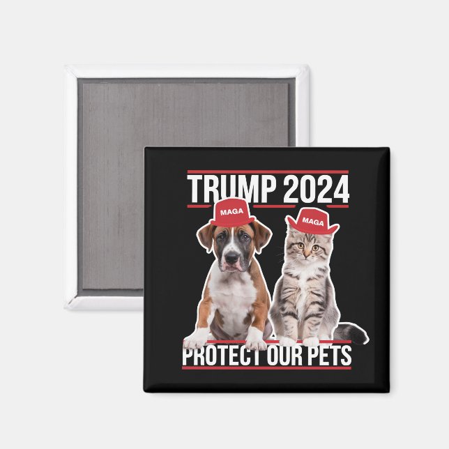 Imã Trump 2024 Proteja Nossos Cães de Gato Pets MAGA (Front/Back)