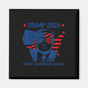 Imã Trump 2024 Salve a América novamente bandeira amer