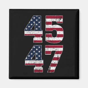 Imã Trump 2024 Vintage 45 47 Stand With American Flag