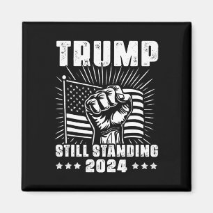 Imã Trump 2025 Ainda em Pé Bandeira Americana Donald T
