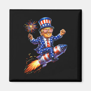 Imã Trump 2025 Feliz 4 de Julho Trump Bandeira America