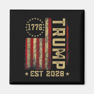 Imã Trump 2028 Vote Donald Trump América Flag Vinta