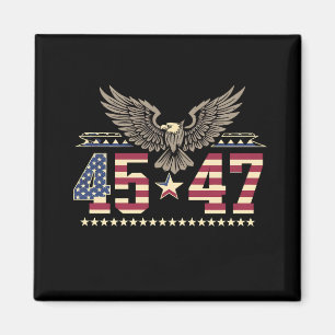 Imã Trump 45 47 Antiga Bandeira Águia Americana EUA