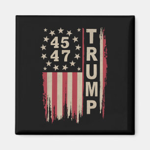 Imã Trump 45 47 Antigo Retro América Bandeira EUA