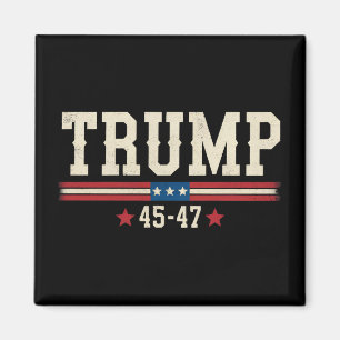 Imã Trump 45 47 Bandeira Americana EUA Retro Vintage
