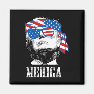 Imã Trump 4 De Julho Bandeira Americana Dos EUA Homens