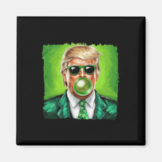 Imã Trump Blowing Bubble Gum St. Patrick's Day Green S