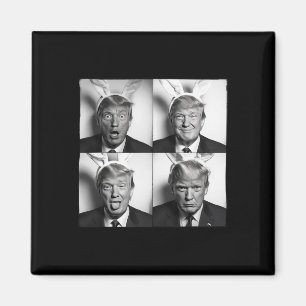 Imã Trump Cabine de Fotos Com Orelhas de Coelho de Pás