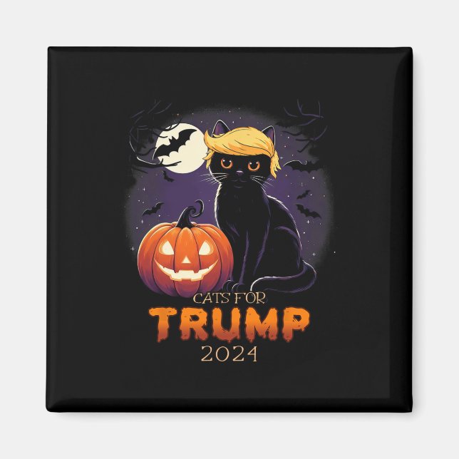 Imã Trump Cat Shirts Black Cat Halloween Costume Cat L (Frente)