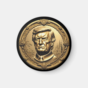 Imã TRUMP CGI Colecionável Dourado Arte-Moedas Doubloo