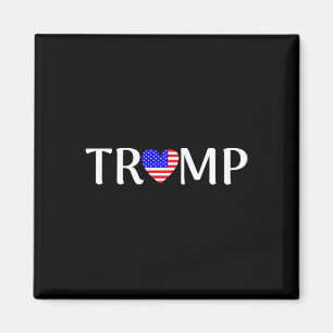Imã Trump Com Coração da Bandeira dos Estados Unidos