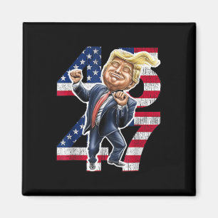 Imã Trump Dance 45 47 American Flag Trump 2024