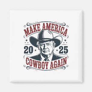 Imã Trump Faça América 2025 Cowboy Novamente Engraçado