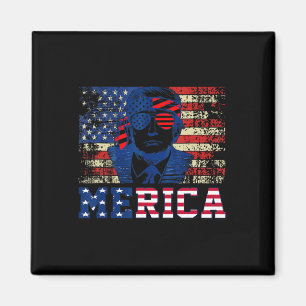 Imã Trump Feliz Quatro 4 de Julho Trump Bandeira Ameri