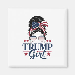 Imã Trump Girl Messy Bun Trump 2024 Eleição Americana