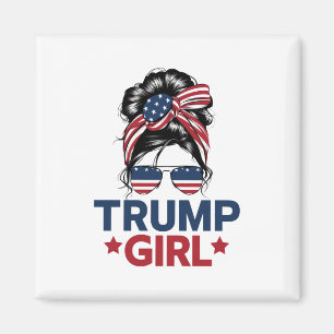 Imã Trump Girl Messy Bun Trump 2024 Eleição Americana