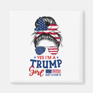 Imã Trump Girl sem desculpas Patriotic American Messy