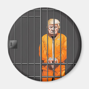 Imã Trump in Jail 2¼ Inch Circle Magnet