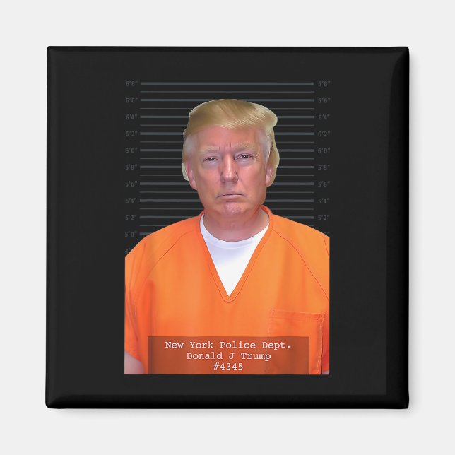 Imã Trump Mug Shot Range Jumpcase Parody Atrás dos Bar (Frente)